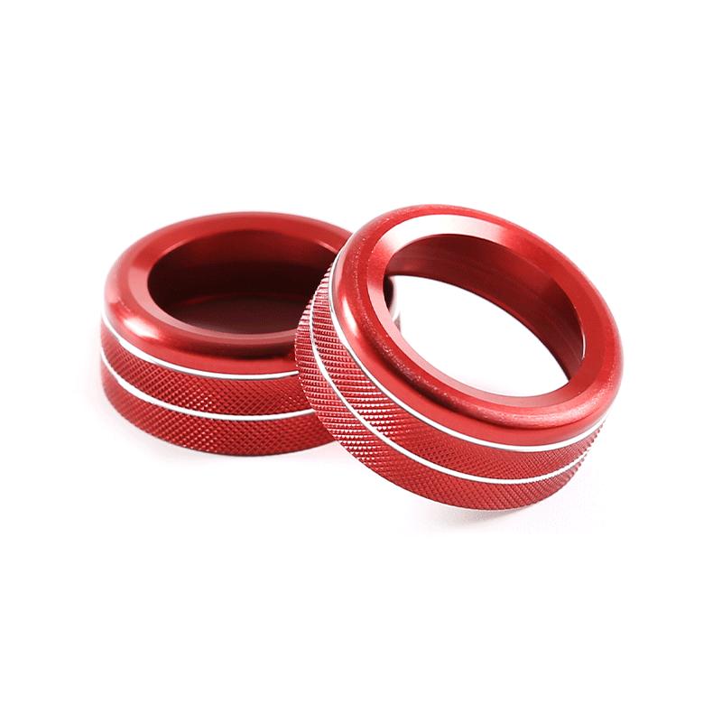 2Pcs/Set Aluminum Alloy Car Air Conditioning Knob Ring Trim Fit For Porsche 911 Cayenne Macan 718 Auto Interior