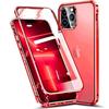 Case for iPhone 13 Pro - E.F.CONNECTION - Red - Tempered Glass - 360° Protection - Shockproof