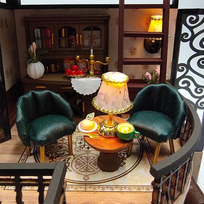 Wooden Miniature Doll House DIY Small House Kit Handmade 3D Puzzle Assembly Model Building Room Bedroom Decoration New Year Gift