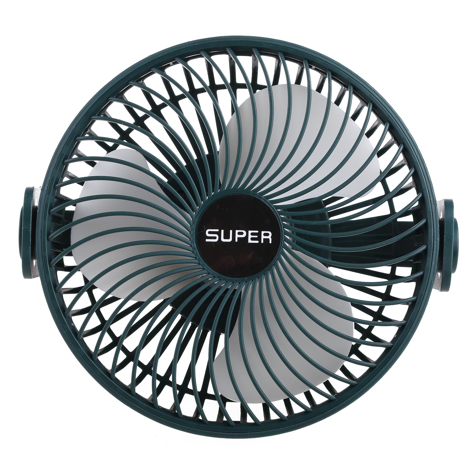 

7,3-дюймовый вентилятор для кемпинга, USB-перезаряжаемый вентилятор для палатки, 1200 мАч, потолочный вентилятор, 3 скорости, подвесной вентилятор, бесшумный для спальни, общежития, библиотеки зелёный