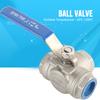 1pc Stainless Steel SUS304 Pipe Ball Valve Three Way L Type Female Thread 1" DN25