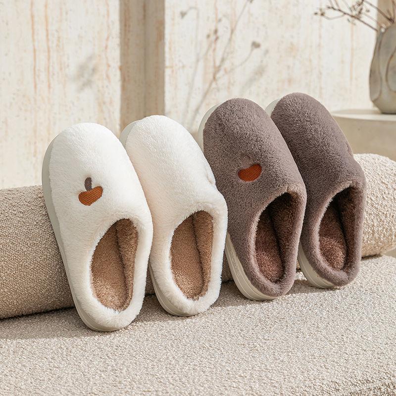 Cotton slippers women's winter thickened warm and comfortable home non-slip thick-soled couple fluffy slippers men's cotton shoes