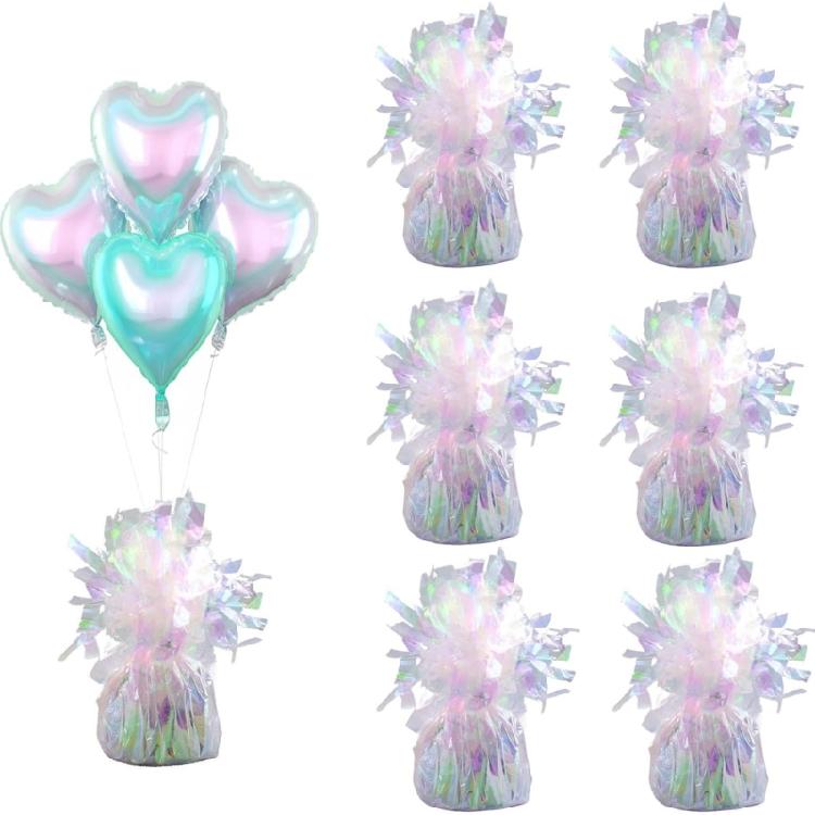 6Pcs Metallic PET Foil Balloon Holder Heavy Duty Balloon Stabilizers Weights For Birthdays Weddings Festival Celebration