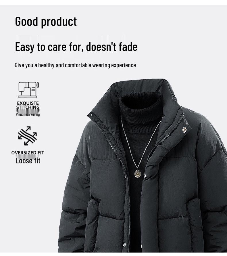 2025 Stand Collar Trendy Cotton Jacket - High-End Winter Short Coat for Men