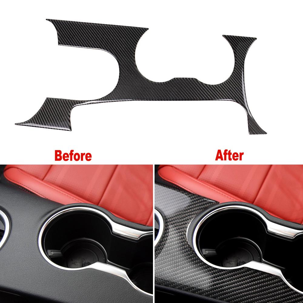 Fit For Ford Mustang 2015-2017 Carbon Fiber Interior Gear Shift Panel Cover Trim