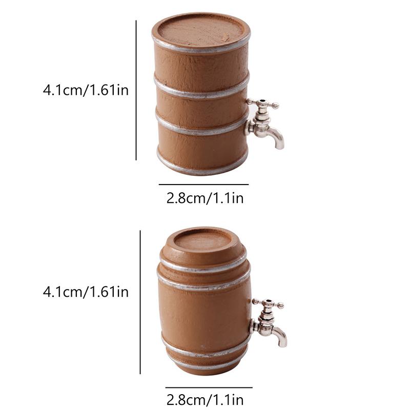 1:12 Dollhouse Miniature Simulation Red Wine Barrel Furniture Home Model Decor Toy Doll House Accessories