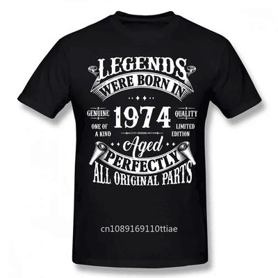 50th Birthday Vintage Legends Born In 1974 50 Years Old T Shirt Streetwear Short Sleeve Gifts Summer Style Unisex T-Shirt Mens