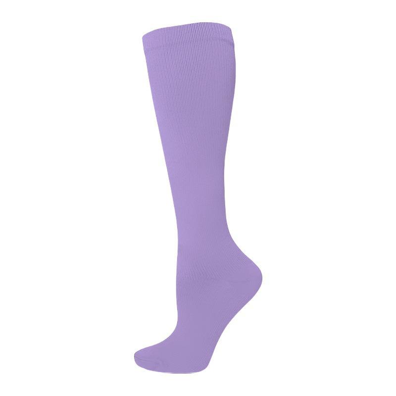 Solid Color Low-Pressure Compression Socks for Sports & Nurses