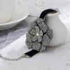 Exaggerated Romantic Big Flower Rhinestones Clavicle Chain Bracelet for Women Elegant Adjustable Choker Y2K Accessories