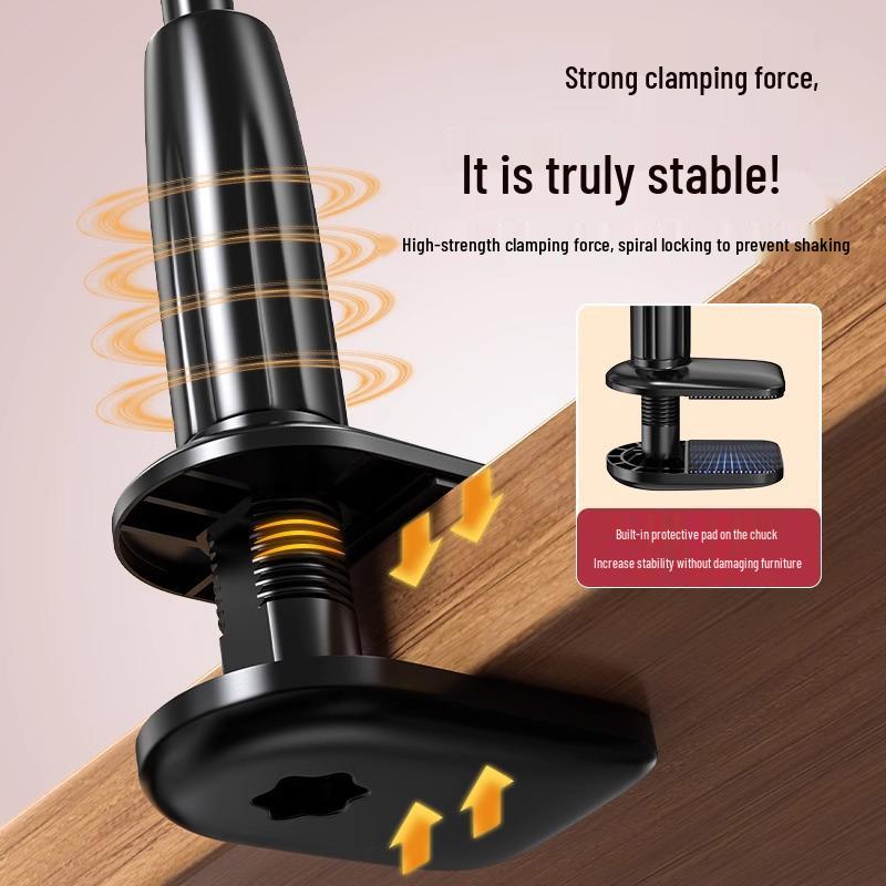 Universal Clip-On Stand for Mobile/Tablets - Perfect for Bedside, Desktop, or Live Streaming Use