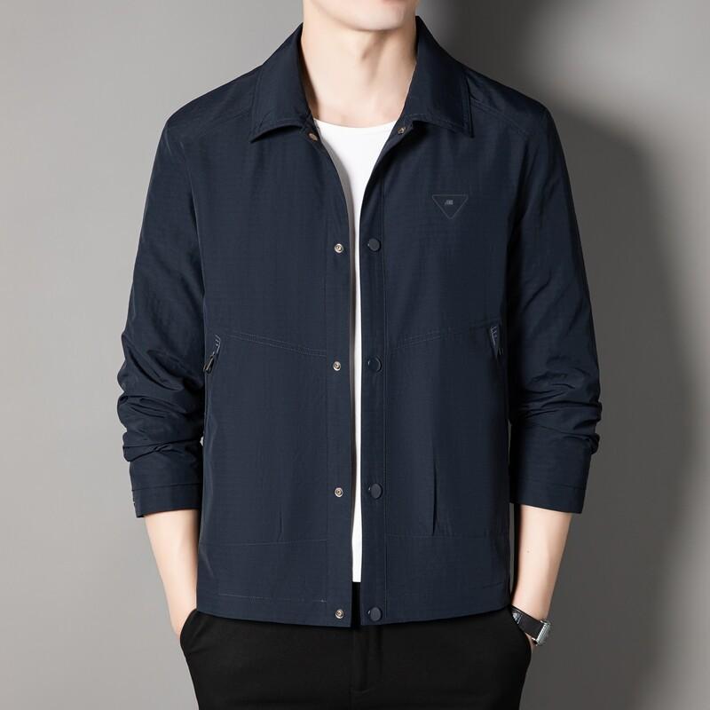 

Модная мужская деловая куртка, повседневная тонкая куртка, весна и осень, мужской лацкан, слегка широкий стиль для ежедневных поездок на работу 195