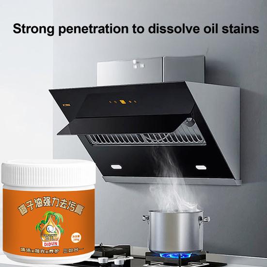 260g Stain Remover, Coconut Oil Cleaning Paste for Kitchen, Multi-Purpose Coconut Oil Cleaning & Polishing Paste, Burnt Food Remover