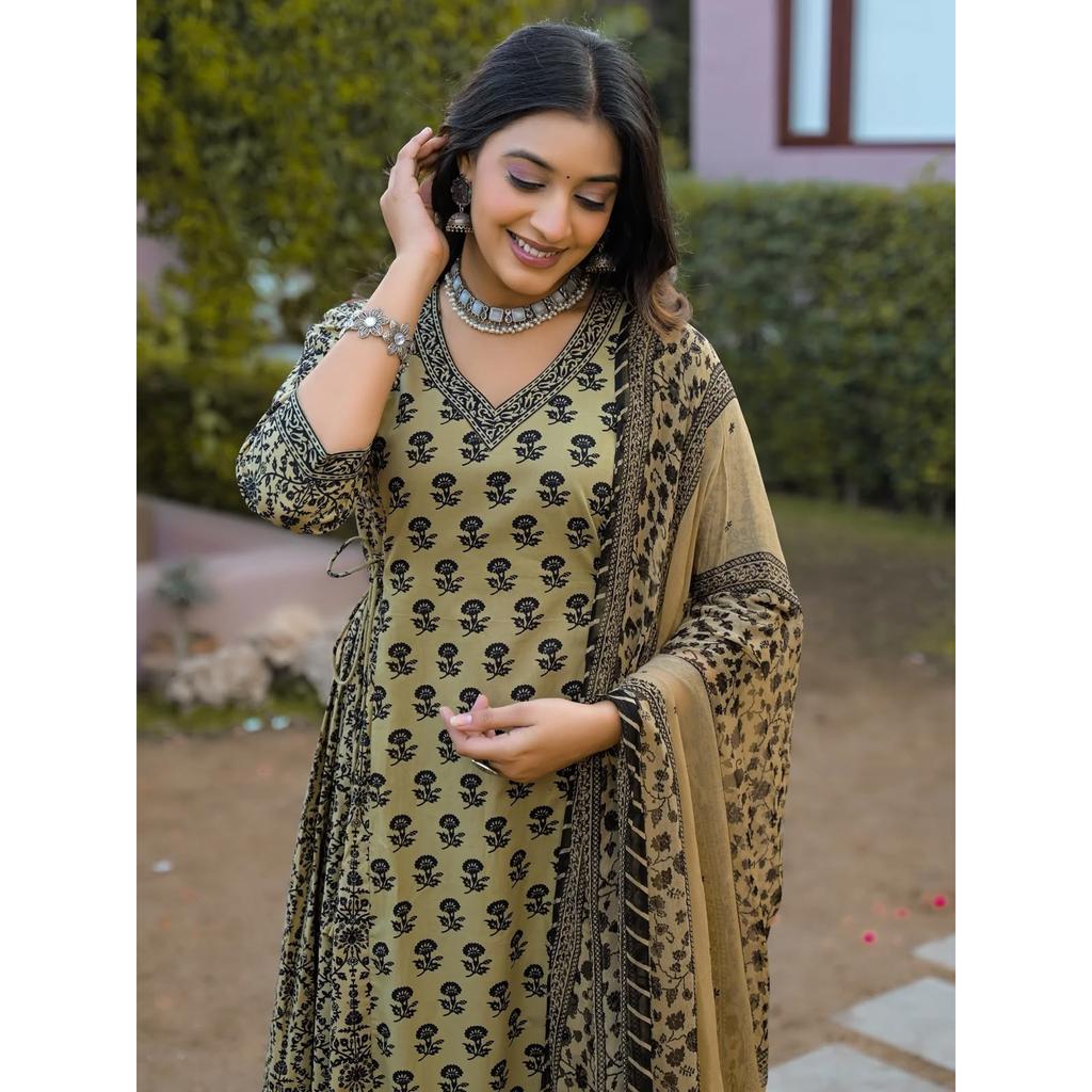 Pakistani Pure Cotton Kurti Pant Dupatta Set Indian Desigenr Top Tunic Kurta Set