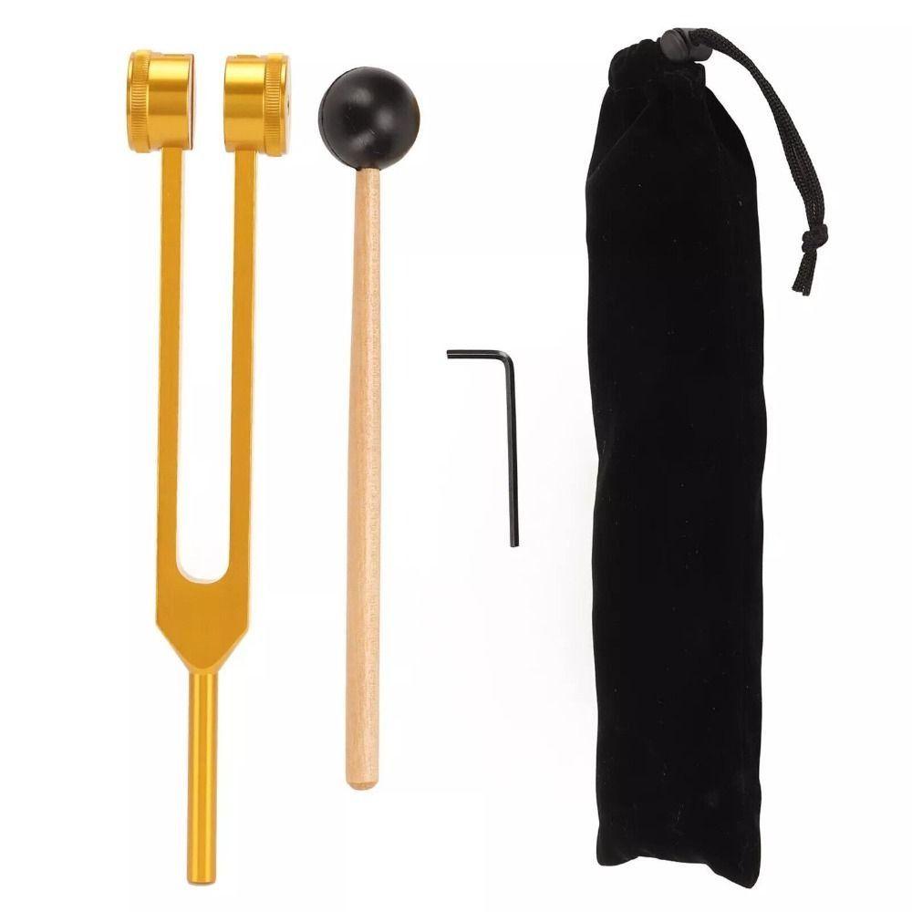 Ergonomic 128 Hz Tuning Fork Set Aluminum Reliever Stress Bio-Acoustic Tuning Fork with Storage Bag Adjustable