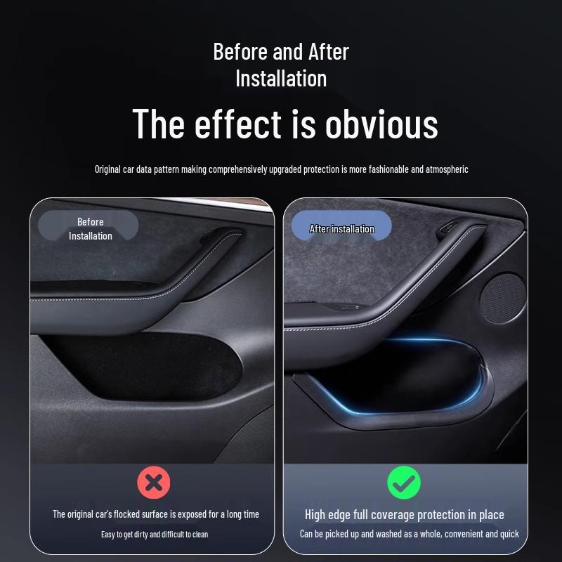 Tesla Model Y Door Slot Storage Box - TPE Full Wrap Four-Door Set