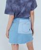 Ridge Patch Light Wash Denim Short Skirt