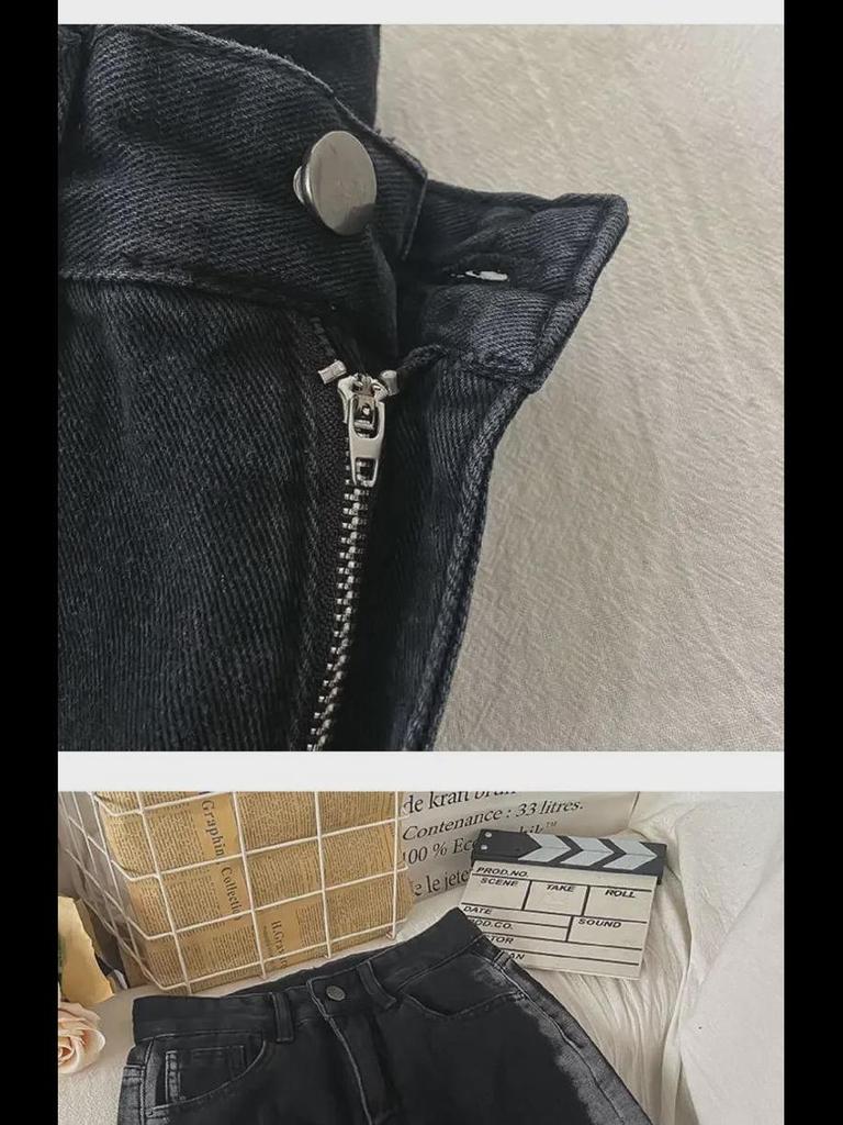 Contrast Color High-Waist Velvet Wide-Leg Jeans - Autumn/Winter Warm Straight-Leg Pants for Women