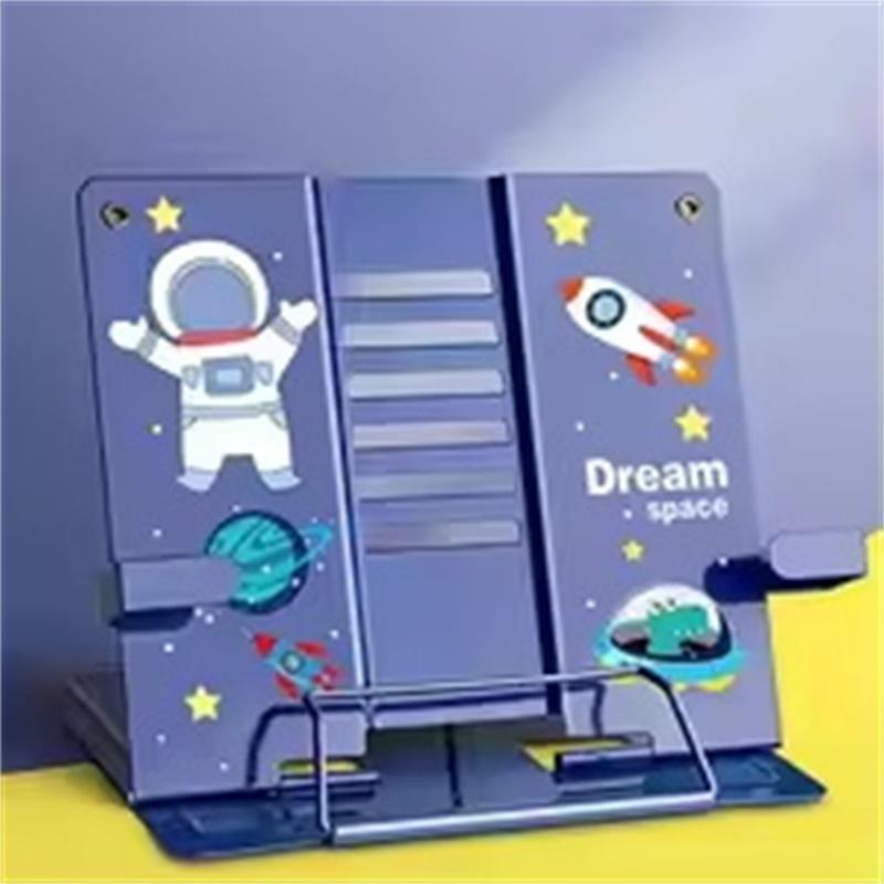 Metal Book Stand Eye Protection Folding Reading Rest Stand Cookbook Holder Document Clamp Portable Collapsible Book