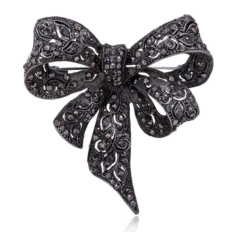 European American Fashion Black Bow Brooch for Women - New Style Jewelry Trend European American