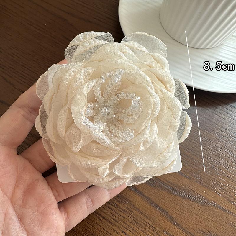 Марлевый цветок и жемчужная брошь Черная траурная брошь-галстук-бабочка Черная лента as the picture