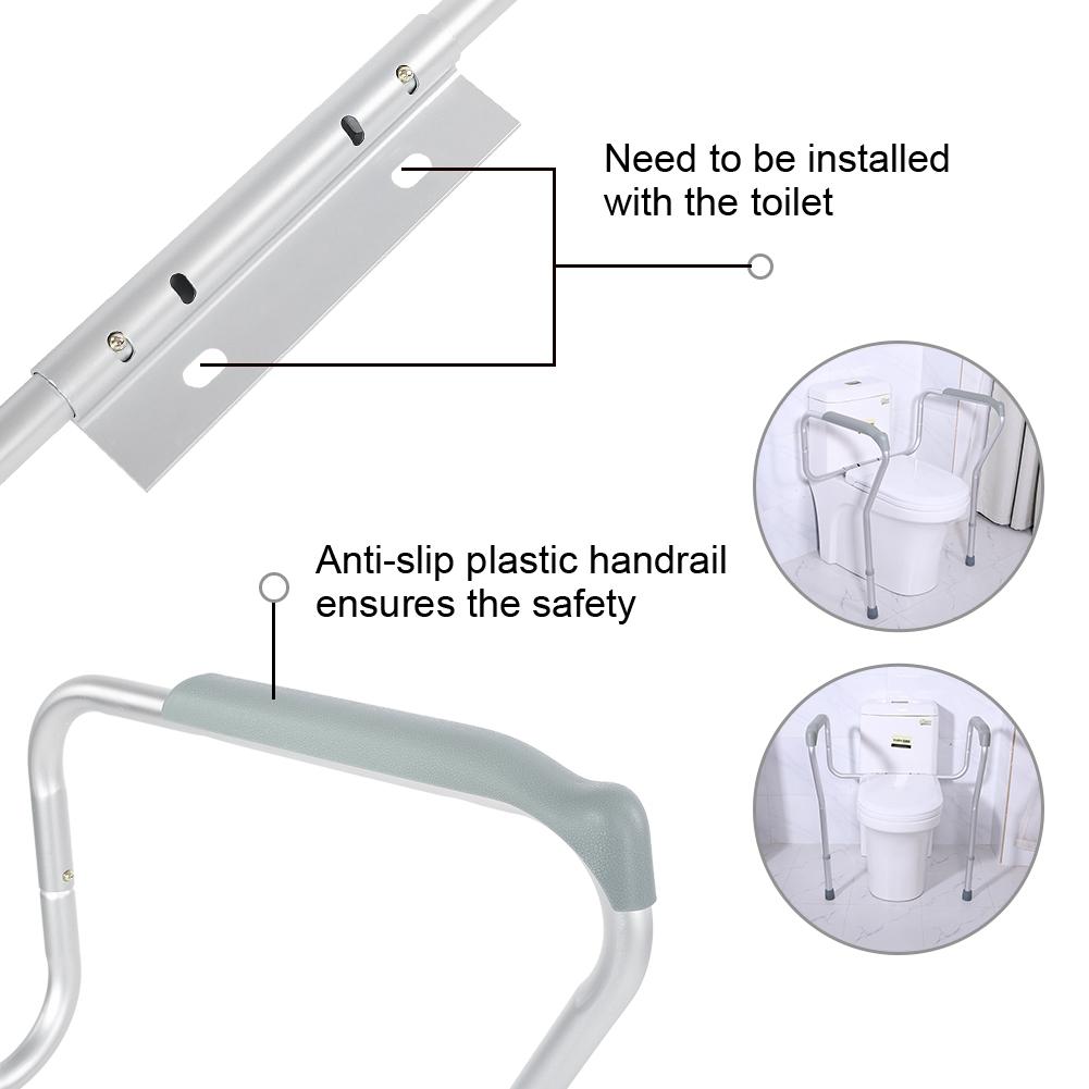 Anti-slip Bathroom Toilet Safety Rail Elderly Disabled Mobility Support Toilet Frame Adjustable