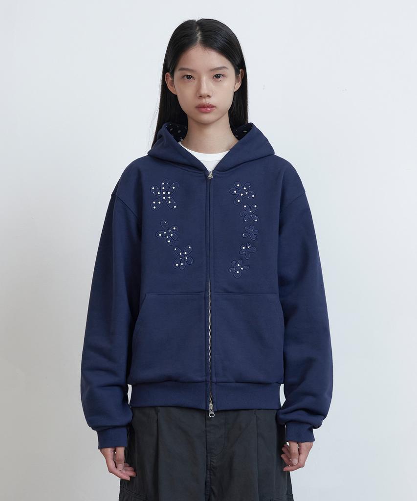 Urbanstoff Coral Reef Zip-Up Hoodie (Navy)