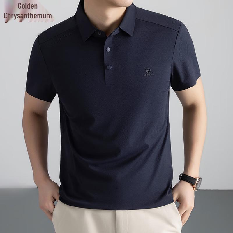 Men s Cooling Ice Silk Short Sleeve Polo Shirt 58