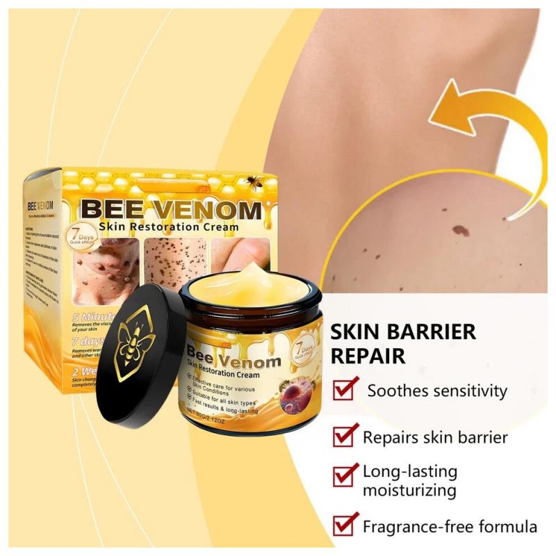2PCS Bee Venom Skin Restoration Cream Professional Bee Venom Skin Cream Deeply Clean