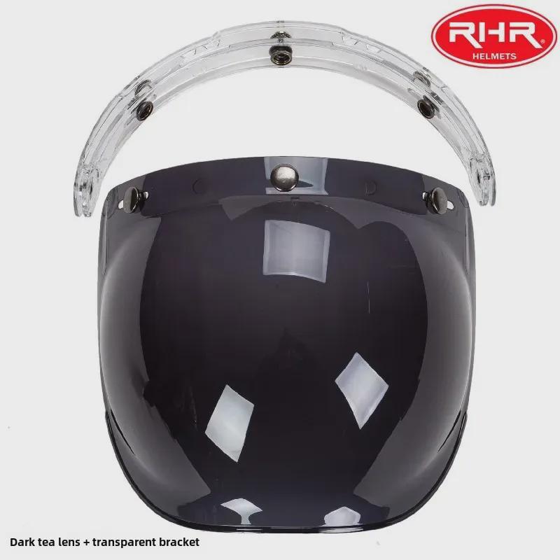 Japanese Three-Button Bubble Lens Motorcycle Helmet