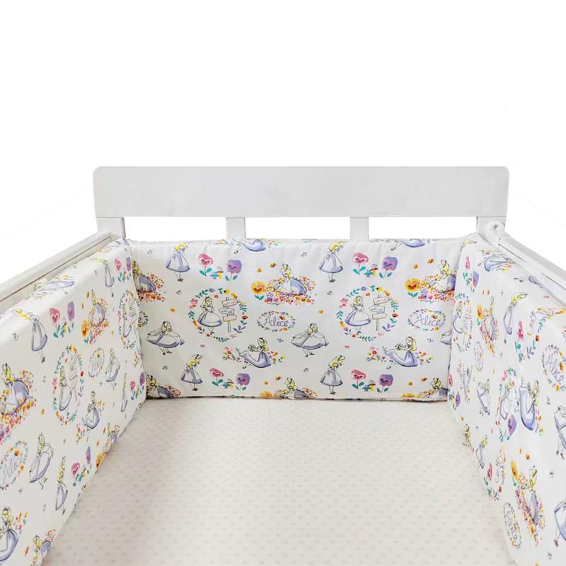 Cotton Baby Anti-Collision Crib Bumper Pad - Removable & Washable, Anti-Pinch Design for Newborns