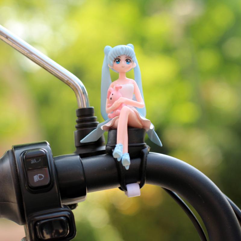 Bästsäljande söta väderkvarn cykel- och motorcykel tecknade djurprydnader