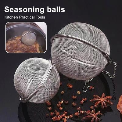 Stainless Steel Tea Infuser Ball Tea Strainer for Loose Leaf Tea Herbal Spices Seasoning Soup Hot Pot Brine Ball Reusable Rust-Proof Filter