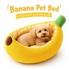 Bananenform Hundehütte Plüsch Weiches Hundebett Neues Haustierbett Haustierbedarf