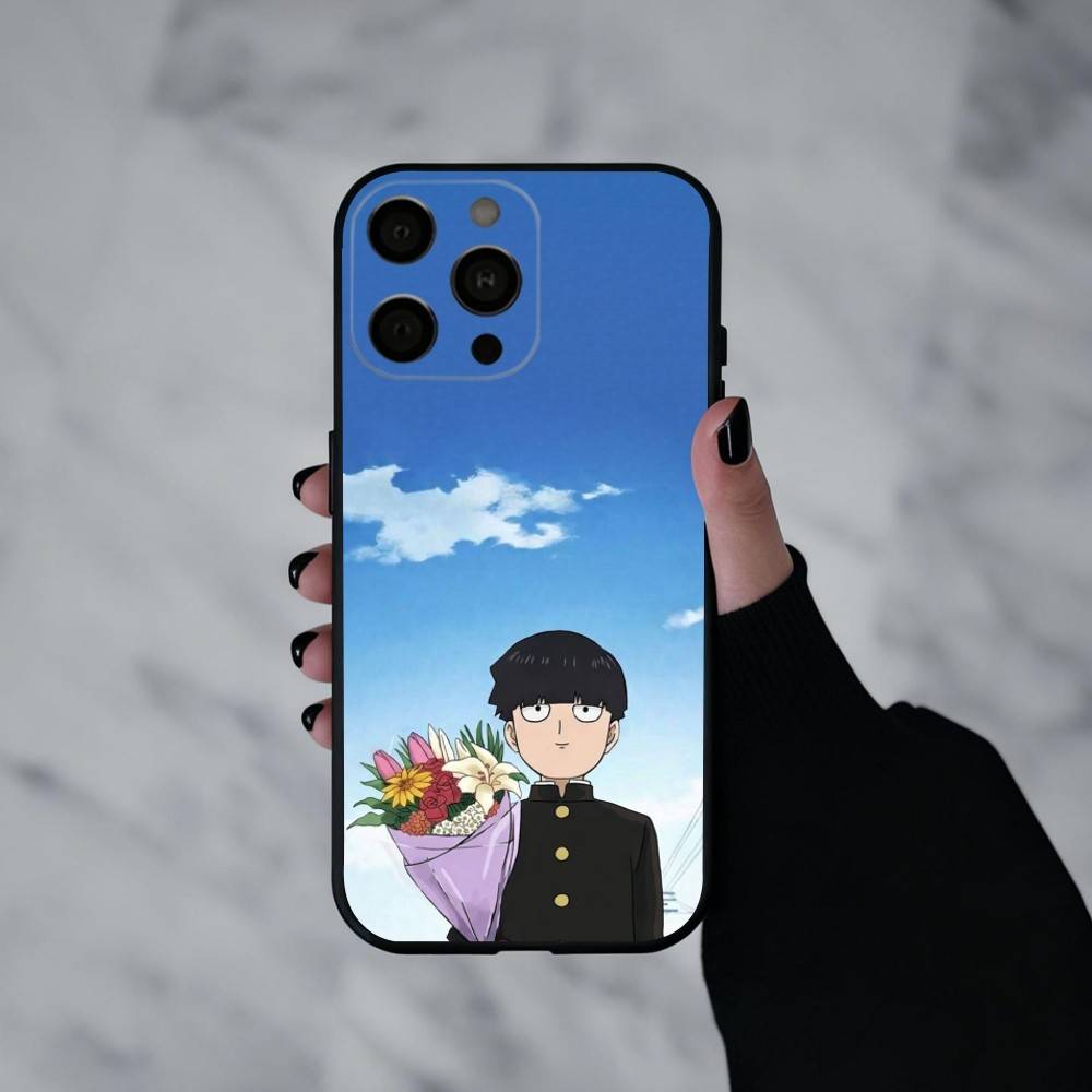 

Anime m-Mob p-Psycho-o 100 Phone Case For iPhone 17pro,16,15,14,13,12,11 Plus,Pro Max,XS,Soft Silicone Black Cover iPhoneXSMAX