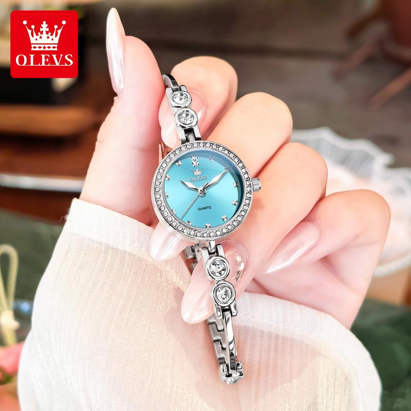 OLEVS Montres pour femmes Acier inoxydable Luxe Original Élégant Montre à quartz Étanche Montres lumineuses pour femme