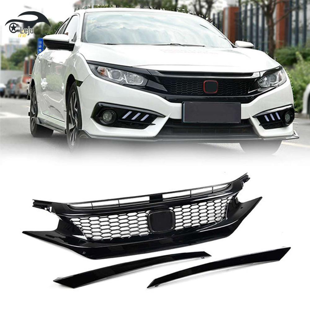 Upgraded Front Bumper, Grille & Air Intake Parts for 2016-2021 Honda Civic (10th Gen)