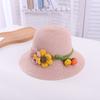 Hat female summer baby sun hat travel beach visor parent-child straw hat big brim children's basin hat sun protection