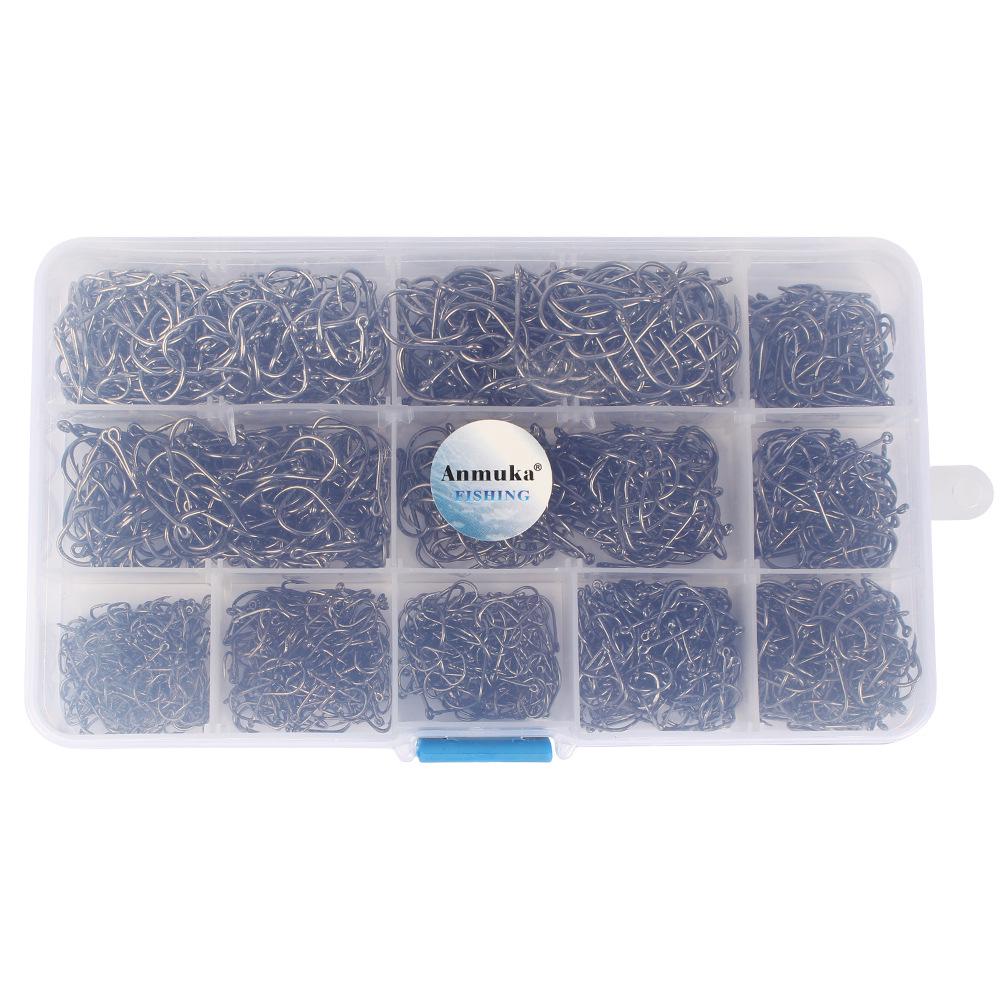 1600-teiliges Angelzubehör in einer Box: Ise Ni Angelhaken mit Widerhaken und Lochhaken