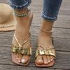 Fashion Women Trend Flats Slippers Casual Beach Sandals Summer Open Toe Walking Slippers Luxury Square Toe Shoes 2024 New Slides Women