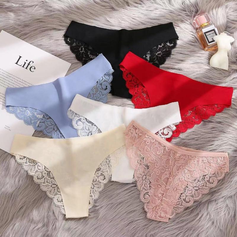 Sexy Lace Panties for Women Comfortable Underpants Lace Panty Solid Color Lingerie
