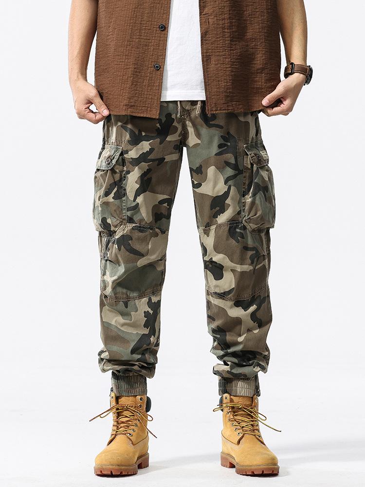 Camouflage Overalls Herren Frühlingstide Marke Neu Gebundene Hose Locker Outdoor Sport und Freizeit A-