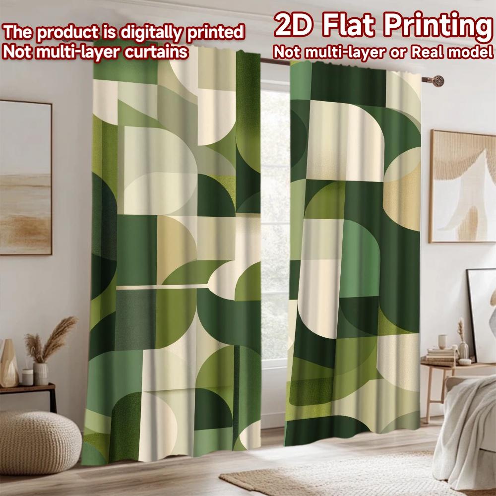 2D flat Photography Backdrop Tapestry Geometric Green Shapes 100% Polyester Anniversary for Suitable for indoor celebrations