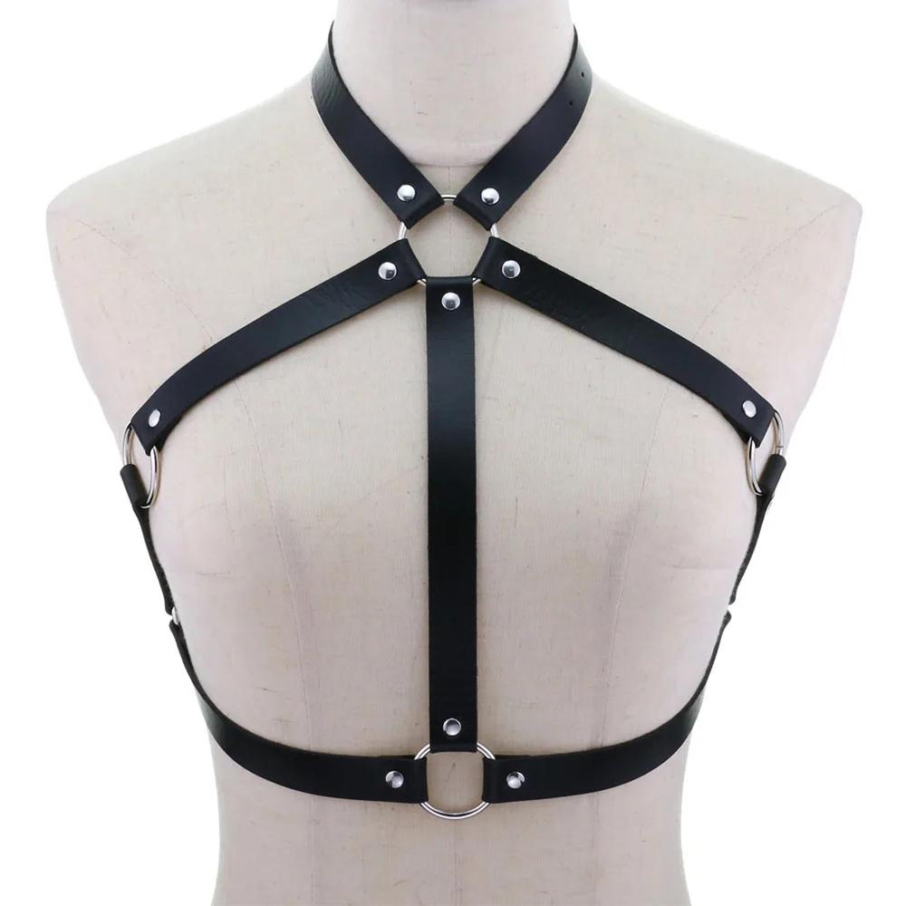 Punk Leather Sexy Chest Harness Belt Body Bondage Women Lingerie Fashion Bra Strap Belt Gothic Fetish Clothing Suspenders