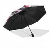 1pc Cherry Blossom Princess Outdoor Umbrella - Automatic Opening/Closing, Portable Tri-Fold Design with 8-Bone Iron Frame, Perfect Gift for Fans,
