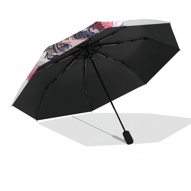 1pc Cherry Blossom Princess Outdoor Umbrella - Automatic Opening/Closing, Portable Tri-Fold Design with 8-Bone Iron Frame, Perfect Gift for Fans,