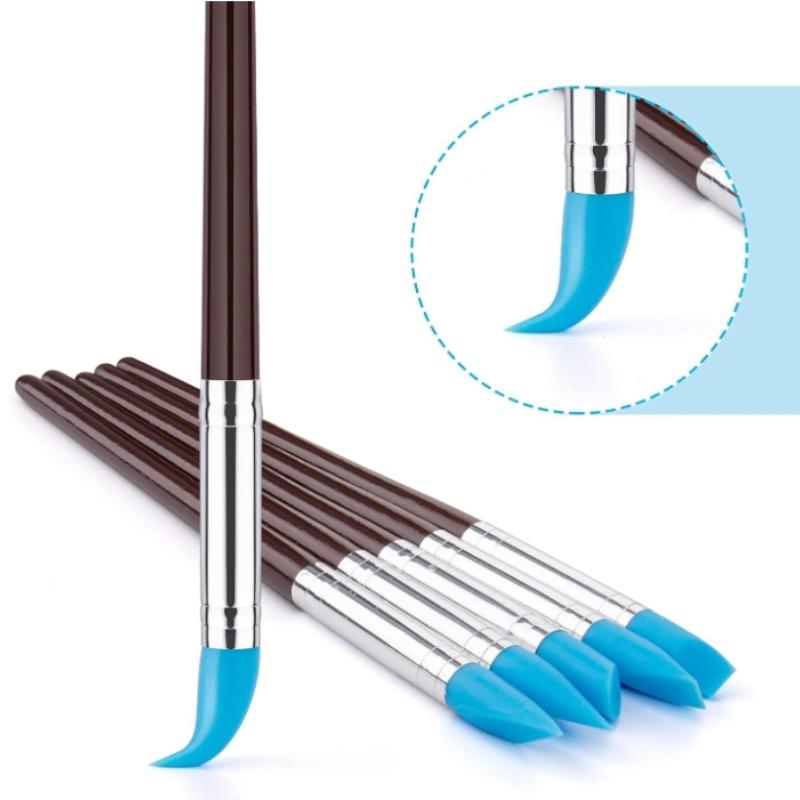 Silicone Clay Sculpting Modeling Dotting Tool Pottery Craft Use for DIY Handicraft Silicone Brush Sculpture Pottery, Nail Art