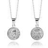 [Lucliss] 316L Coin Necklace, Surgical Stainless Steel, Reversible, Silver
