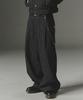 Notponerd Waist Buckle Stripe Wide Fit Denim Pants - Black