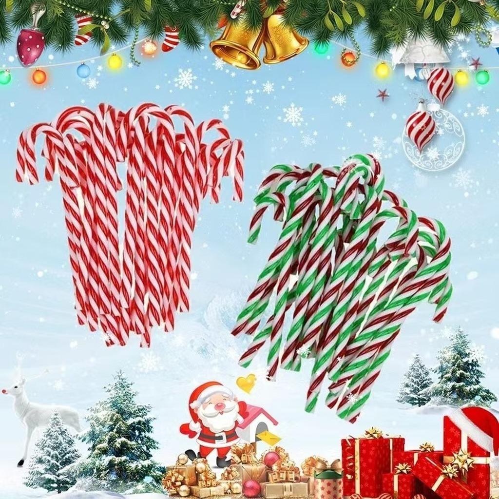 Christmas Hanging Ornament Glossy Xmas Tree Ornament Acrylic Candy Cane Ornament Lightweight Christmas Tree Hanging Decoration