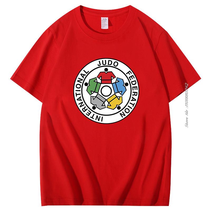 Fashion Crew Neck Tshirt Summer Cotton Tees Loose Tops Ijf International Judo Federation Unisex Mens Short Sleeve Tshirt
